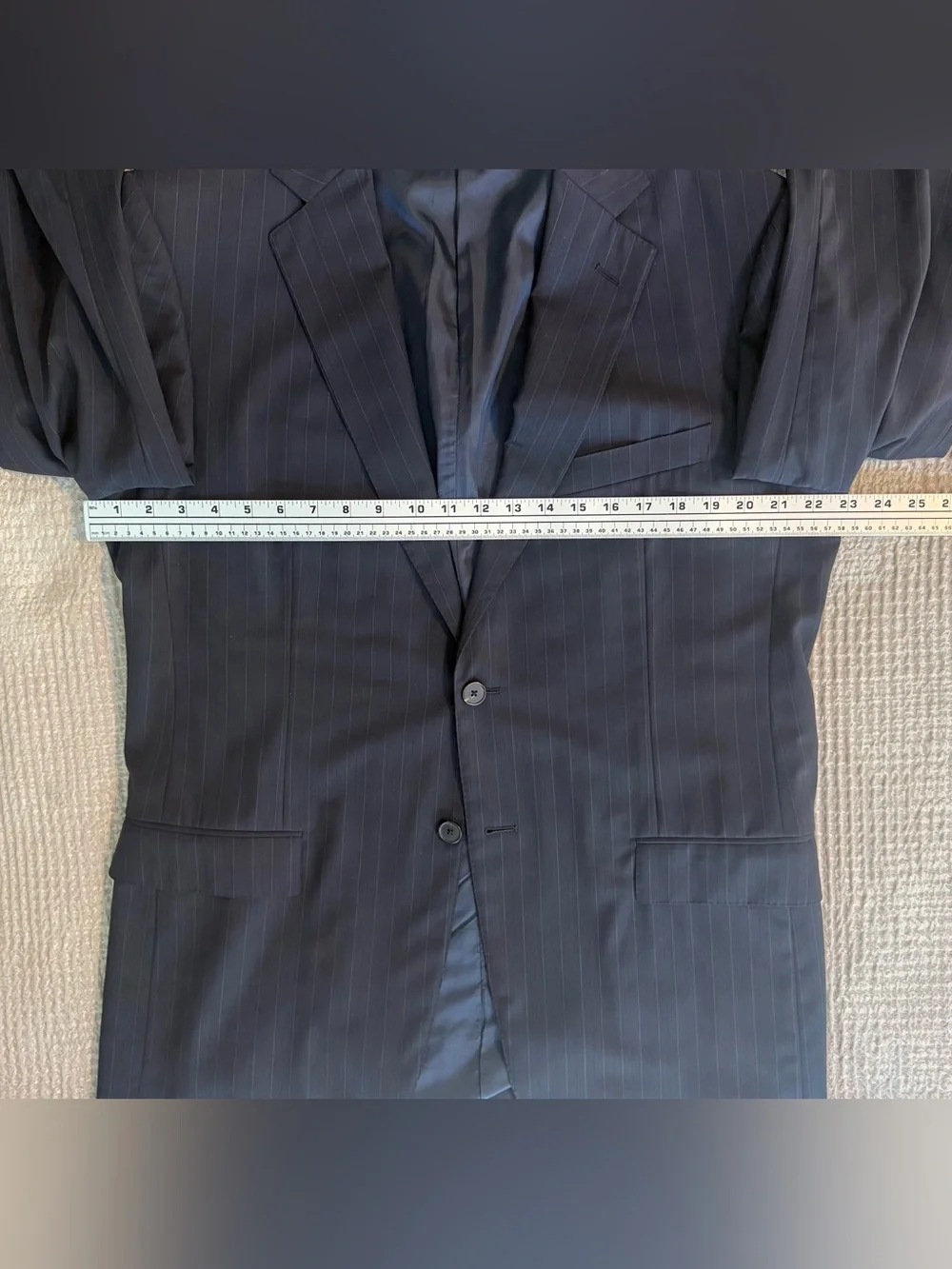 Ermenegildo Zegna for MR.SID 54R Navy Pinstripe Wool Suit Jacket Swiss 🇨🇭